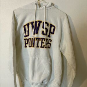 Champion White UWSP Pointers Hoodie